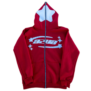 Sudadera con capucha y cremallera de cara completa de otoño para hombre personalizada 100% algodón polar transpirable ropa de calle logotipo impreso con capucha - Product Image 1