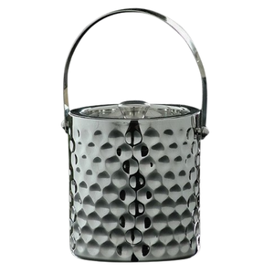 Seau à glace en acier inoxydable de conception martelée durable fini argent pour seau à champagne avec côté pour les fêtes - Product Image 3