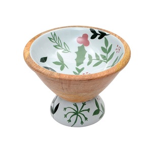 Tazón para servir sopa de diseño moderno, cocina y mesa, juego de última llegada de dos cuencos de madera de mango Natural con tapas, mango de Metal - Product Image 2