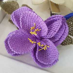 Broche d'enveloppement de fil de dentelle d'aiguille violette plaqué en alliage de zinc avec strass cristal cuivre et diamant pour fête ou cadeau - Product Image 1