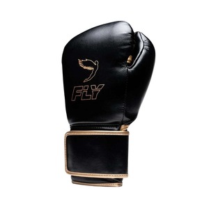 Gants de boxe personnalisés en usine OEM, super lacets noirs et dorés, gants de boxe professionnels en cuir véritable pour l'entraînement - Product Image 2