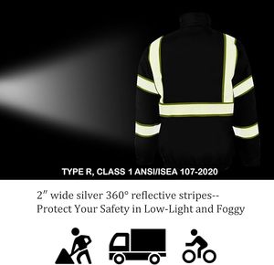 Chaquetas de Seguridad de Alta Visibilidad para Trabajo, Chaquetas de Invierno Reflectantes con Cremallera Personalizada, Ropa de Trabajo Personalizada - Product Image 6