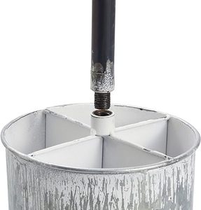 Galvanized Handmade White Metal Utensils Holder For Kitchen Accessories - Product Image 3