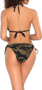 Summer Sexy Solid 100% Cotton Underwire Bikini Sets for Women Bras Tops Tie Side <b>Thong</b> Swimsuit <b>Beach</b> Bathing Suit Brazilian - Product Image 4