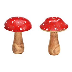 Woodland inspired wooden <b>mushroom</b> centerpiece with earthy tones and sculpted shapes perfect <b>for</b> seasonal home styling - Product Image 4