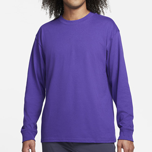 T-shirt à manches longues de haute qualité pour hommes, 100% coton, vêtements unis tendance 2024, t-shirt respirant à col rond pour hommes - Product Image 6