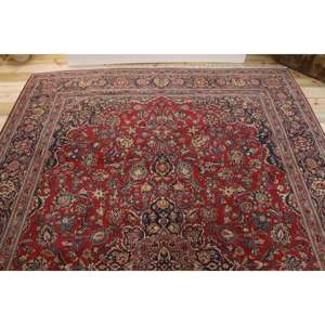 Tapis vintage 7,3x11 pieds, tapis turc, tapis en laine abstrait rouge - Product Image 3