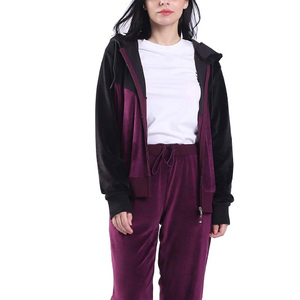 Survêtement décontracté d'hiver pour femme grande taille, respirant, 100 % coton, à capuche, couleur unie, avec fermeture éclair, haute qualité - Product Image 2