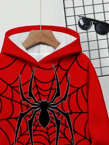 "Sweat à capuche décontracté à manches longues avec motif d'araignée de dessin animé pour l'automne et l'hiver" - Product Image 6