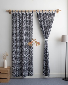Cortinas y Cenefas Boho de Lujo Personalizables, Estilo Vintage, con Estampado Floral de Algodón, para Decoración de Ventanas de Hoteles y Hogares - Product Image 2