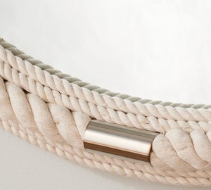 Espejo de pared grande personalizado, espejo colgante de cuerda blanca, espejo de cuerda - Product Image 3