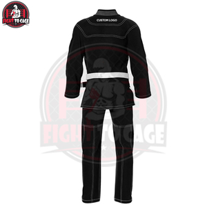 Black White BJJ Kimono Unisex Martial Arts Wear Stretch Breathable Lightweight Polyester Cotton Fabric Martial Arts Belt New - Product Image 2