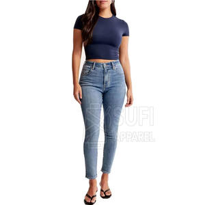 กางเกงยีนส์ผู้หญิงไซส์ใหญ่ เอวกลาง ทรงตรง ผ้าฝ้าย 100% ระบายอากาศ แห้งเร็ว เหมาะสำหรับออกกำลังกายกลางแจ้งในฤดูหนาว - Product Image 5