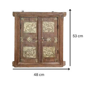 Arte Mural para Ventana Estilo Cultural Indio con Persianas y Contraventanas Metálicas Hechas a Mano en India para Ventanas de Jardín - Product Image 4
