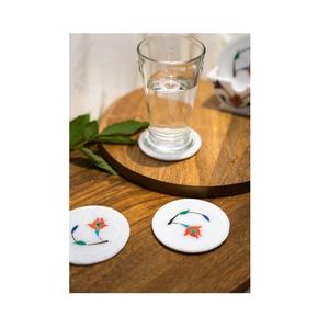 Vente en gros sous-verres ronds blancs en pierre pour hôtel et restaurant tapis et serviettes de cuisine décoratifs pour la maison - Product Image 1
