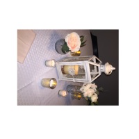 Conception unique en métal suspendu à la main lanterne à bougie noire lanterne à bougie utilise pour la décoration de la maison et du jardin