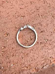 Anillo Apilable de Oro Blanco de 14k con Diamante Natural de Corte Brillante, Diseño Chevron, Anillos de Boda y Aniversario, OEM, 0.14ct, 2g, Lujo - Product Image 2