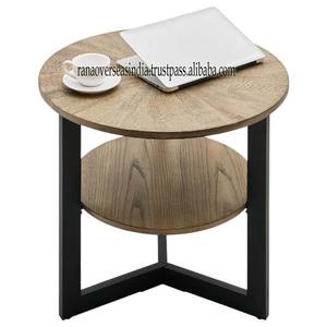 Home Decorative Natural Wooden Top With Black Metal Frame <b>Sofa</b> <b>Side</b> <b>Table</b> Unique Center <b>Table</b> Use for Home Hotels & Restaurants - Product Image 1
