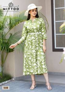 Collection en gros de matériel en viscose fantaisie Kurti imprimé rayonne pour le catalogue de fêtes décontractées disponibles au tarif de gros - Product Image 5