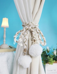 <b>Curtain</b> Holdback <b>Tieback</b> Pom Pom <b>Tiebacks</b> <b>Curtain</b> Accessories Tie Backs Rope <b>for</b> Home Decorative - Product Image 4