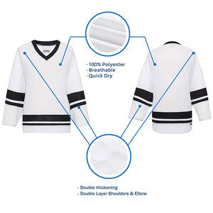 Vente en gros de maille de polyester sublimé maillot de hockey sur glace pour hommes à manches courtes maillot de crosse personnalisé - Product Image 3