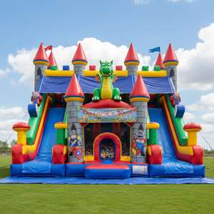 Château gonflable géant <span class=keywords><strong>licorne</strong></span> personnalisé en PVC avec toboggan et aire de saut, unique pour parc d'attractions - Product Image 3