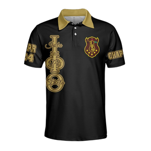Polo da uomo Iota Phi Theta 1963 ricamata, in cotone premium, stile Ivy League universitario, per confraternite greche - Product Image 1
