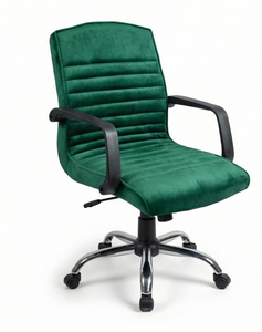Silla de Oficina Giratoria Moderna Tapizada en Terciopelo Eva con Elevación a Gas y Base Estrella Cromada para Uso en Oficina en Casa, Escuela o Taller - Product Image 5