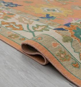 Tapis noué à la main de style antique Oushak, laine de qualité supérieure, revêtement en latex pour sol, taille personnalisée, antidérapant, lavable, très durable - Product Image 4