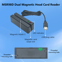 Lector de Tarjetas Magnéticas de 3 Pistas con Cabezal Magnético Dual FUWEI, Compatible con Lectura Bidireccional, Modo USB HID MSR98D