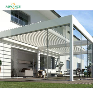 Pergolato funzionale elegante e spazioso con illuminazione a LED per <span class=keywords><strong>balcone</strong></span> sul tetto Area per il tempo libero durevole facile installazione padiglione - Product Image 6