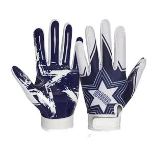 Custom Design American Football Receiver Gloves Full Finger Lightweight Non-Slip Grip Breathable Adjustable Wrist Strap Gloves - Product Image 1