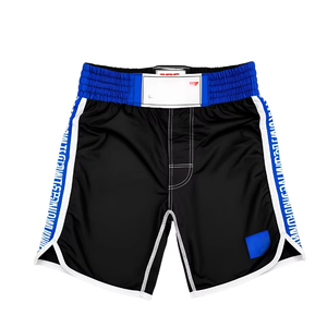 Shorts de boxe d'entraînement intensif pour hommes, taille mi-haute, tricotés, respirants, séchage rapide, lisses à l'avant, pour les routines quotidiennes - Product Image 1