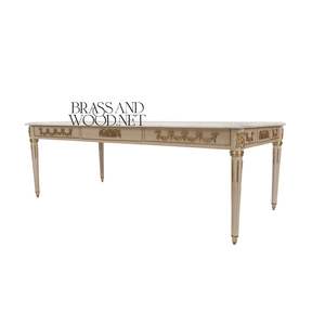 Mesa de Centro Rectangular de Mármol Blanco de Lujo con Elegantes Patas Talladas en Oro y Acabado de Diseño Europeo Clásico - Product Image 3