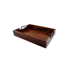 Plateau de service en bois avec poignée, finition laquée, pour usage résidentiel - Product Image 1