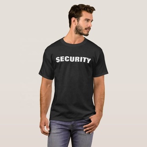 Uniforme de guardia de seguridad de algodón 100% con ajuste clásico Unisex para verano, ropa de trabajo, camiseta con logotipo impreso, sombreros negros informales, manga corta - Product Image 3