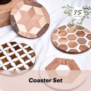 Wholesale Price <b>Top</b> Trending Classic Wood <b>Resin</b> Coaster for Restaurant Tableware Use Durable Handmade Coaster Customizable Size - Product Image 1