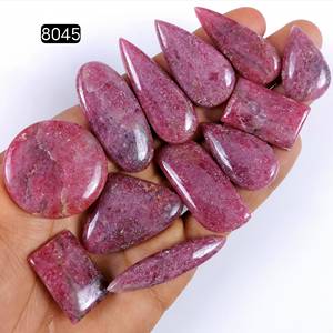 Lot de cabochons ovales en rhodonite 100 % naturelle, faits à la main, couleurs mélangées, pour la fabrication de bijoux, en vrac, magnifiques, aux vertus curatives, certifiés par des tiers, vente en gros OEM - Product Image 4