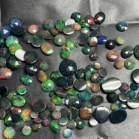 6mm 10mm 14mm naturel noir éthiopien opale pierres tranches à facettes coupe lâche pierre précieuse boutique prix usine Polki réglage bijoux AAA