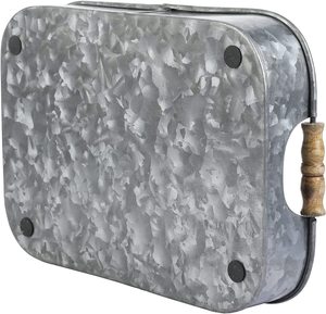 Plateau métallique d'emboîtement rectangulaire galvanisé utilisation pour la maison hôtel Bar mariages Occasions nouveaux Designs acheteurs commerciaux fait à la main - Product Image 5