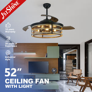 พัดลมเพดาน 1stshine ขนาด 52 นิ้ว ลมแรง ใบพัดซ่อน พร้อมหลอดไฟ พัดลมเพดานแบบยืดหดได้ พร้อมรีโมท - Product Image 2