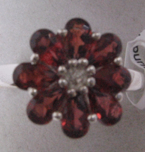 Women's Natural Garnet and White Topaz <b>Ring</b> in 925 Sterling <b>Silver</b> <b>Adjustable</b> Free Size Gemstone <b>Ring</b> for Gift From Shah Gems - Product Image 1