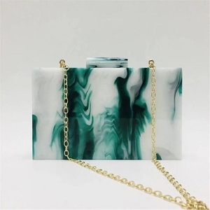 Unique Hand Made Resin Collection Clutch Purse Flower Decoration Baby Gold Color Resin Clutch Purse <b>Box</b> Clutch Bag - Product Image 2