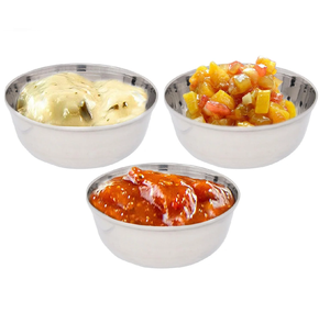 ชุดชามทำไอศกรีมสแตนเลสพร้อมส้อมสำหรับงานเลี้ยงอาหารค่ำถ้วยน้ำแข็งทำจากสเตนเลสขนาด200มล. - Product Image 5