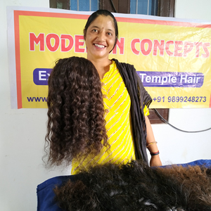 Venta al por mayor indio rizado Remy extensiones de cabello humano 10 "-32" de longitud paquetes de color natural sin procesar para el tejido del cabello - Product Image 3