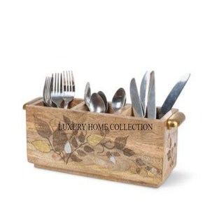 Porte-couverts en bois exclusif et élégant avec des conceptions complexes et une structure spacieuse pour les cuisines de restaurant et de maison - Product Image 5