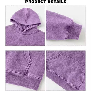 Sweat à capuche surdimensionné délavé à l'acide avec couleur et logo personnalisés en gros Fournisseur de sweats à capuche grande taille aspect délavé pour hommes - Product Image 6