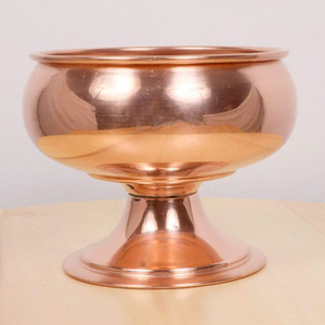 Elegante cuenco redondo de cobre pulido para comida, cuenco para servir fruta seca y comida de diseño Simple de calidad de lujo en la India - Product Image 5