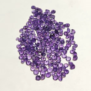 Natural 2,5mm redondo brillante corte facetado púrpura amatista piedras preciosas sueltas - Product Image 2