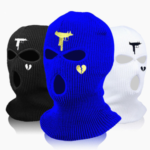 OEM vente en gros coupe-vent masque de ski personnalisé chapeau d'hiver masque de ski personnalisé 3 trous cagoule tricotée hommes chaud acrylique ski Msks - Product Image 3